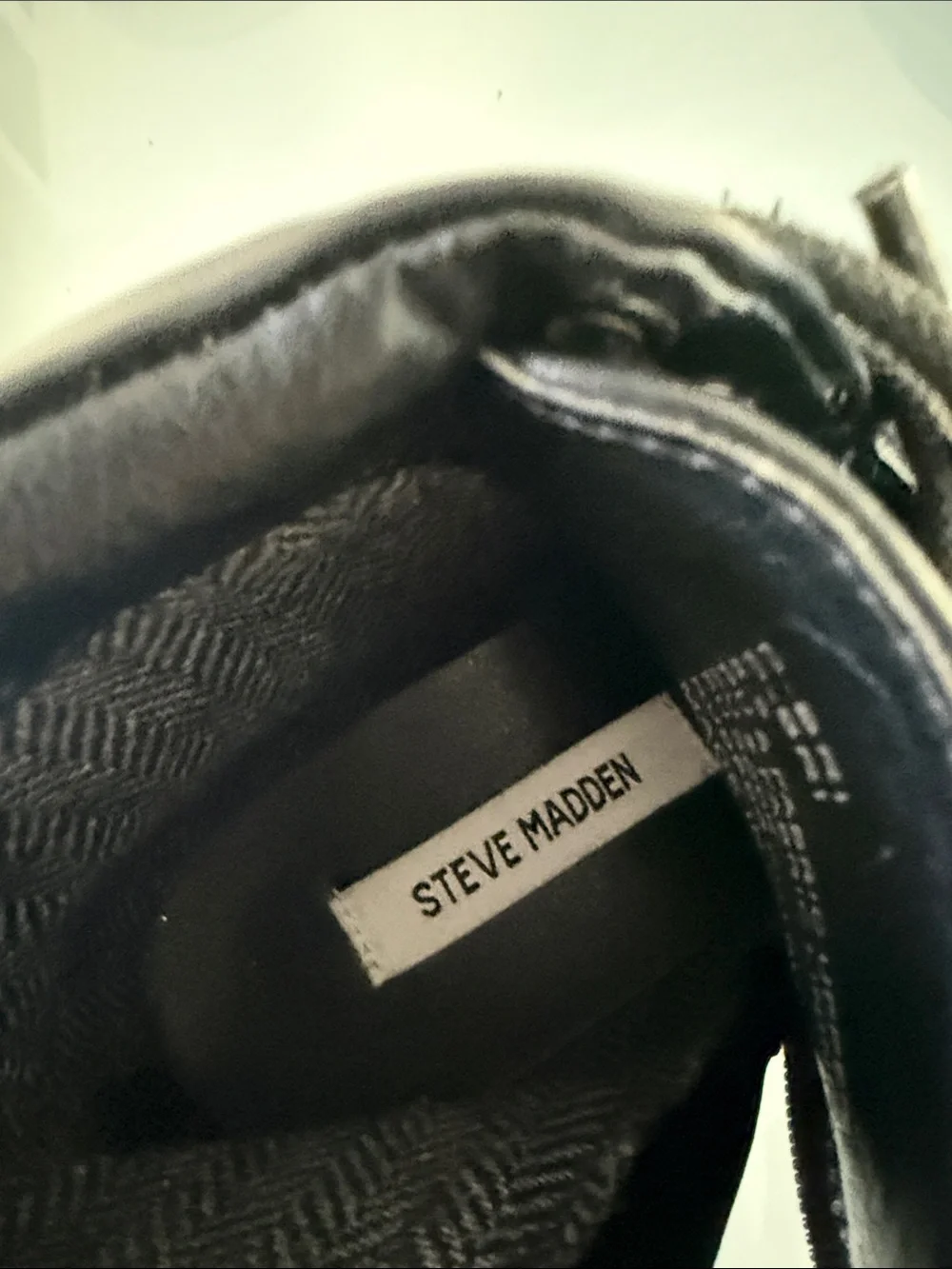 Steve Madden Black Leather and Fabric Chukka Boots